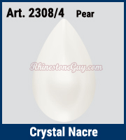 Swarovski Pear Pearl Cabochon Crystal Nacre